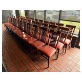 RED LEATHER SEAT WOODEN CHAIRS
