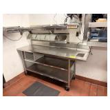 SS TABLE ON CASTER W/ DOUBLE UNDER SHELF
