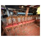 RED LEATHER SEAT WOODEN CHAIRS