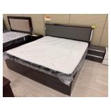 KING SIZE GRAY BED WITH NIGHTSTANDS
