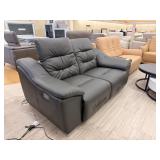 GRAY LEATHER RECLINER LOVE SEAT