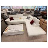 2383 SECTIONAL WHITE LEATHER COUCH