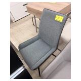 BLUE LEATHER BACK DINING CHAIR