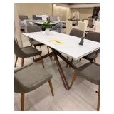 WHITE TOP WOODEN BASE TABLE (71 INCH)