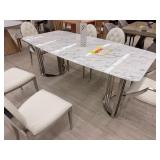 DINING TABLE GRANITE FINISH (SILVER)