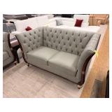 GRAY LEATHER LOVE SEAT - 401