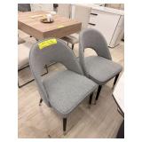 GRAY DINING CHAIR SILVER TIP