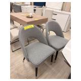 GRAY DINING CHAIR GOLD TIP