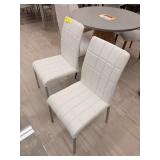 WHITE LEATHER DINING CHAIRS