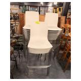 WHITE STACKABLE BAR STOOLS