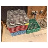 ASSORTED GLASS ON RACKS