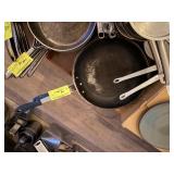 LARGE RUBBER HANDLE FRY PANS