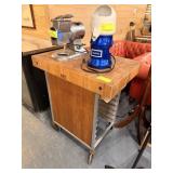 JOHN BOOS BUTCHER BLOCK W UNDER RACK