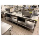 SS TABLE W/ UNDER SHELF, UNDER CABINET AND STEAM