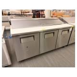 TRUE SS 3 DOOR LOWBOY REFRIGERATOR BAIN MARIE -
