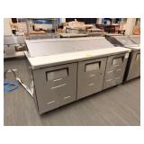 TRUE SS 3 DOOR LOWBOY REFRIGERATOR BAIN MARIE -
