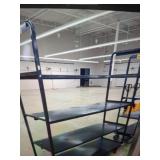METAL SHELVING WITH 4 SHELVES ON CASTERS