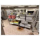 SS TABLE W UNDERSHELF AND DRAWER