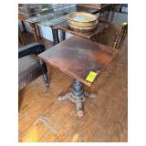 VINTAGE WOODEN SINGLE BASE TABLE