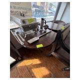 SIDE CURVE WOODEN SINGLE BASE TABLE