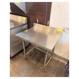 SS TABLE 24 INCH W OPEN BASE AND BACKSPLASH