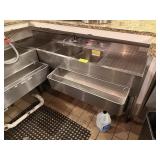 SS UNDERBAR 3 COMPARTMENT SINK W DRAIN BOARD
