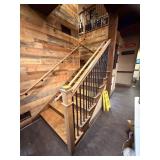 BLACK METAL RAILINGS WITH WOODEN TRIMS