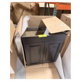 BROWN 2 DOOR VANITY - NO TOP -