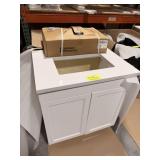 WHITE 2 DOOR VANITY - W SINK