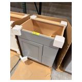 SINGLE DOOR 2 DRAWER GRAY VANITY - NO TOP -