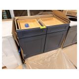 BLUE 2 DOOR 2 DRAWER VANITY - NO TOP