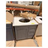 GRAY 1 DOOR 3 DRAWER VANITY W/ SINK