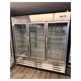 VORTEX  SS 3 GLASS DOOR REFRIGERATOR - MODEL: