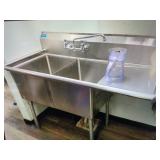 SS 2 COMPARTMENT SINK WITH SIDE DRAIN BOARD