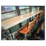 HIGH TOP COUNTER TOP FOR SEATING WITH PIPE BASE