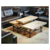 COFFEE TABLE AND 2 MATCHING END TABLES