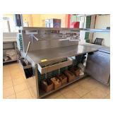 CUSTOM 2 SIDED SS WORK STATION W OVERSHELF