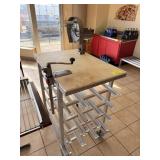 CAN RACK WITH POLIBOARD, MANUAL CAN OPENER AND