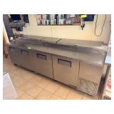TRUE SS 4 DOOR BAIN MARIE PIZZA PREP LOWBOY -