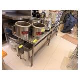 SS TABLE W/ UNDERSHELF AND BACKSPLASH