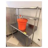 SS TABLE W DOUBLE OVER SHELF