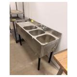 SS 3 COMPARTMENT SINK W DRAIN BOARD