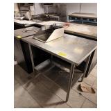 SS TABLE W UNDERSHELF AND HAND SINK