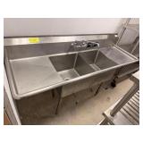 SS 2 COMPARTMENT SINK W DRAIN BOARD