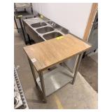 WOODEN TOP TABLE W UNDERSHELF