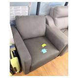Leather Accent Chair - Gray