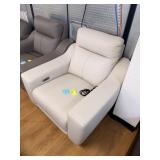 Leather Power Reclining Accent Chair - Cream