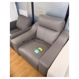 Leather Power Reclining Accent Chair - Gray