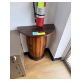 Vintiquewise Wooden Wine Barrel Console Bar End