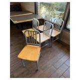 WOODEN TOP ALUM FRAME CHAIRS